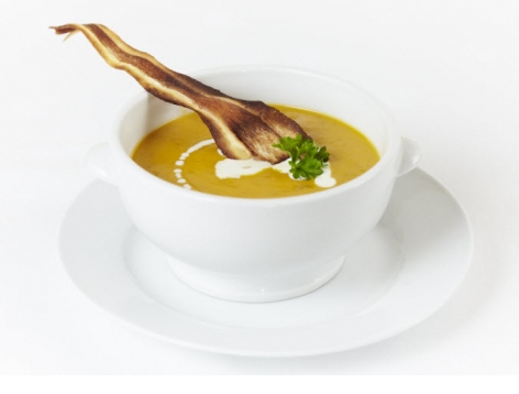 Cream of Butternut Squash Soup with Parsnip Fritter