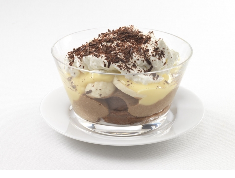 Chocolate & Custard Banana Trifle (Fortified Recipe for Care Homes)