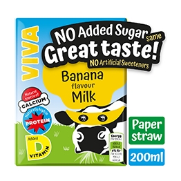 VIVA Banana Milk Drink - No Added Sugar 200ml