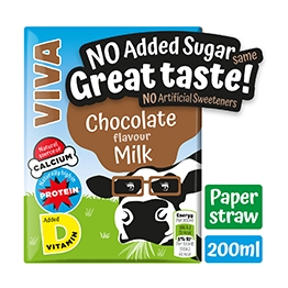 VIVA Chocolate Milk Drink - No Added Sugar 200ml