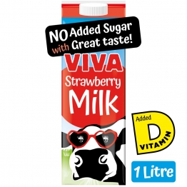 VIVA Strawberry Milk Drink - No Added Sugar 1L
