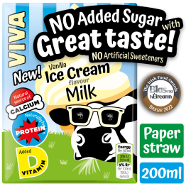 NEW! VIVA Vanilla Ice Cream Milk Drink - No Added Sugar 200ml