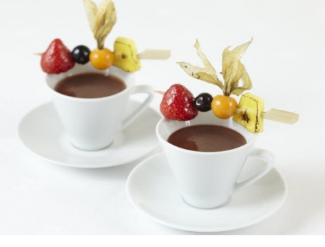 Chocolate Fondue with Fresh Fruit Brochette