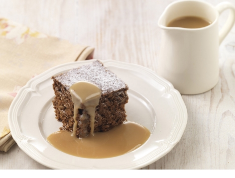 Ginger Parkin with Salted Caramel Sauce