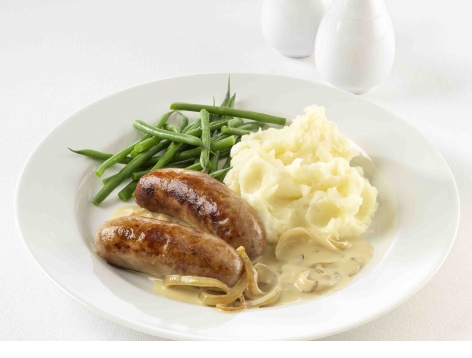Pork Sausages with Honey and Mustard Sauce