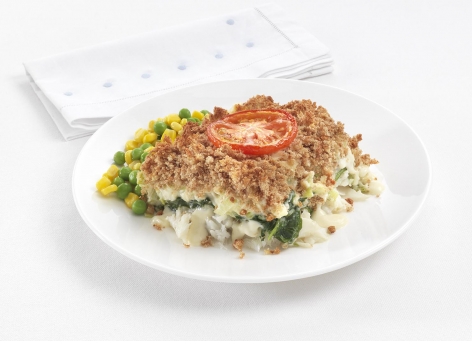 Tomato Topped Fish Pie (Fortified Recipe for Care Homes)